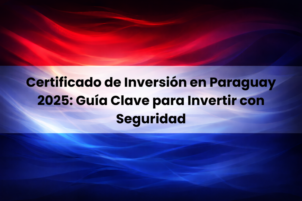 Certificado de inversión en Paraguay 2025 para invertir con seguridad